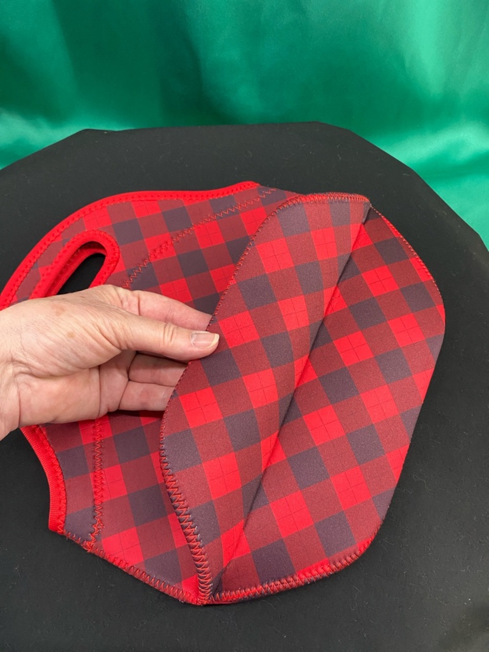 OHIO STATE Buffalo Plaid Zippered Insulated Neoprene Lunch Tote Caddy—New in Bag - Picture 8 of 12